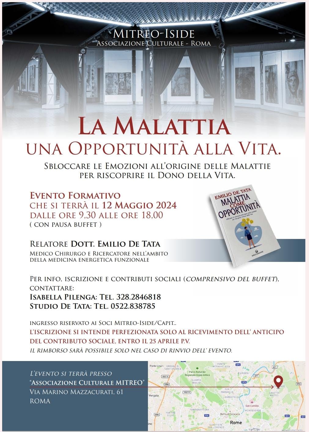 Evento Formativo “La Malattia. Una opportunità alla vita”